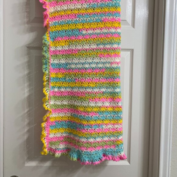 Handmade Crocheted Baby Blanket - Picture 2 of 4